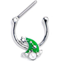BodyCandy 16G 5/16 Clear Gem Santa Hat Stars Green Cartilage Clicker — main product shot