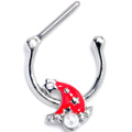 BodyCandy 16G 5/16 Clear Gem Santa Hat Stars Red Cartilage Clicker — main product shot