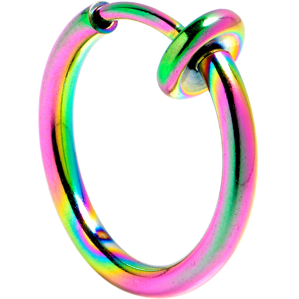 BodyCandy Rainbow Clip On Fake Nose Ring — main product shot