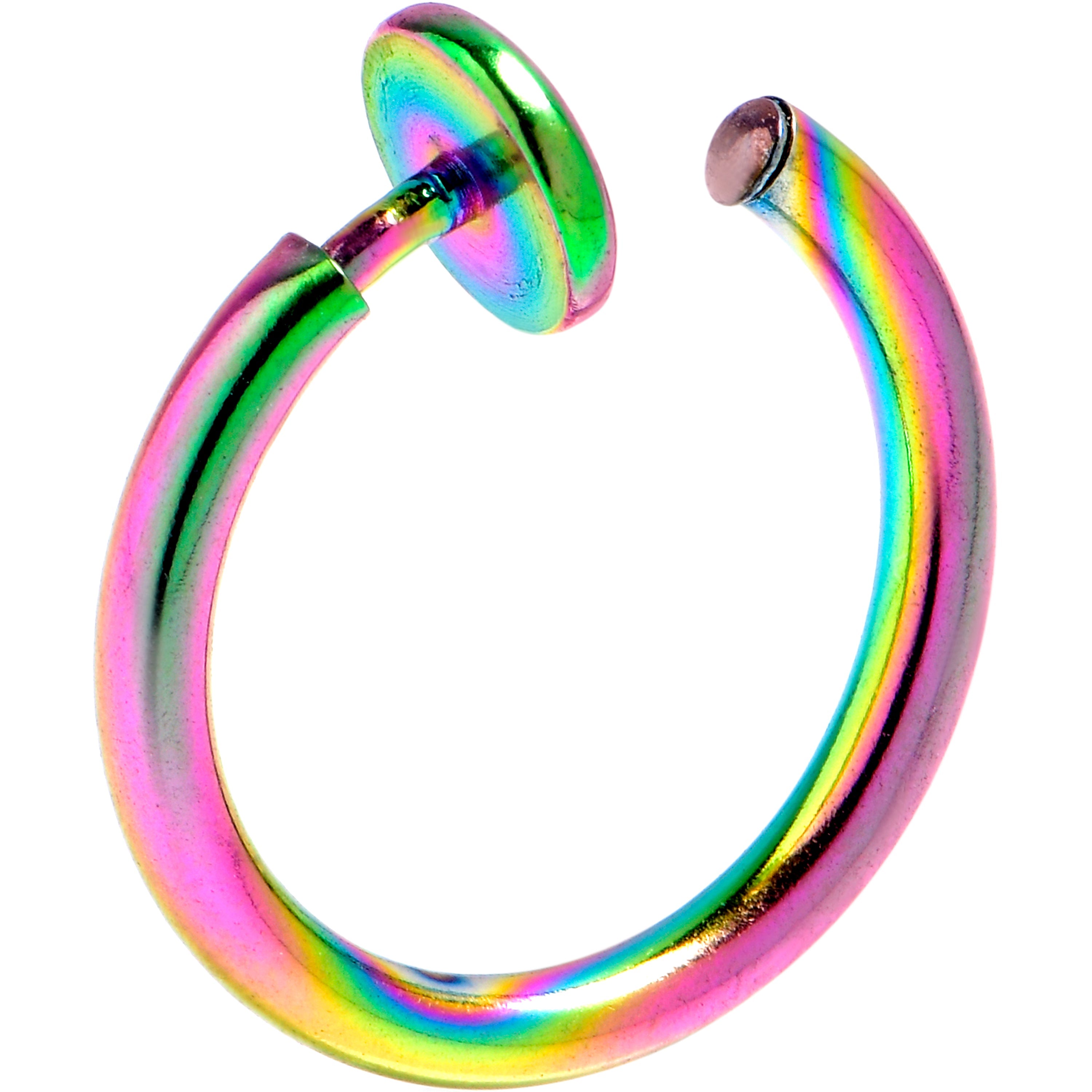 BodyCandy Rainbow Clip On Fake Nose Ring — lifestyle context
