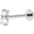 BodyCandy 16G 3/8 Clear Gem G23 Titanium Threadless Push In Labret Tragus — main product shot