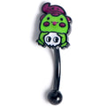 BodyCandy 16G 5/6 Witch Frog Skull Halloween Curved Eyebrow Ring — main product shot