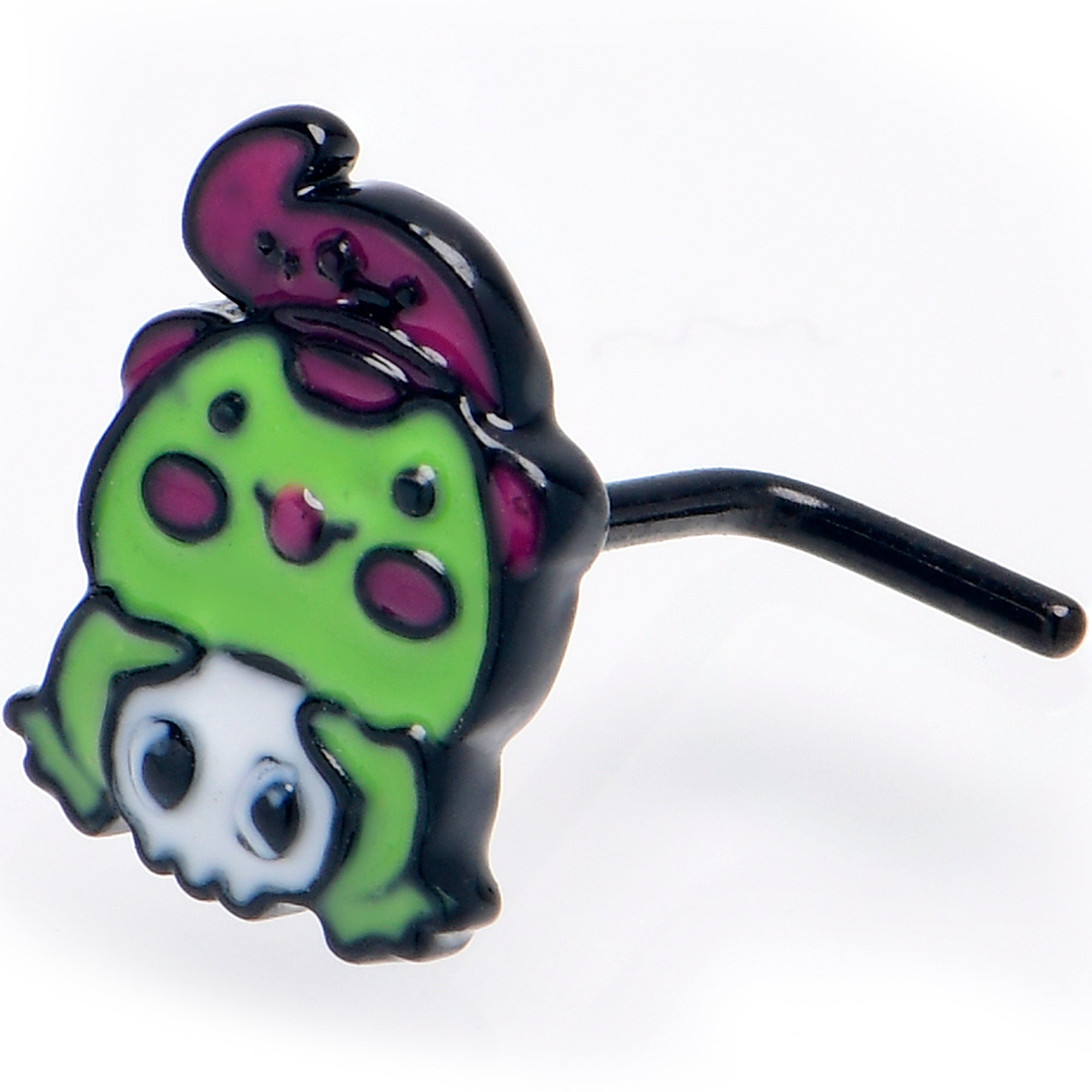 BodyCandy 20G 7mm Witch Frog Skull Halloween L Shape Nose Ring — main product shot