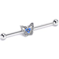 BodyCandy 14G Clear Gem Fabulous Butterfly Blue Industrial Barbell 38mm — main product shot