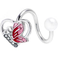 BodyCandy Clear Gem Butterfly Love Heart Pink Spiral Twister Belly Ring — main product shot