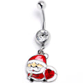 BodyCandy Clear Red Gem Santa Heart Bag Holiday Dangle Belly Ring — main product shot