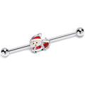 BodyCandy 14G Red Gem Santa Heart Bag Holiday Industrial Barbell 38mm — main product shot