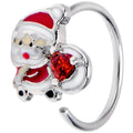 BodyCandy 20G 5/16 Red Gem Santa Heart Bag Nose Hoop — main product shot