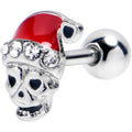 BodyCandy 16G 1/4 Clear Gem Santa Hat Skull Cartilage Tragus Earring — main product shot