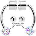 BodyCandy Aurora Gem Magnetic Septum Ring Horseshoe Non-Pierced Fake Nose Ring Set — main product shot