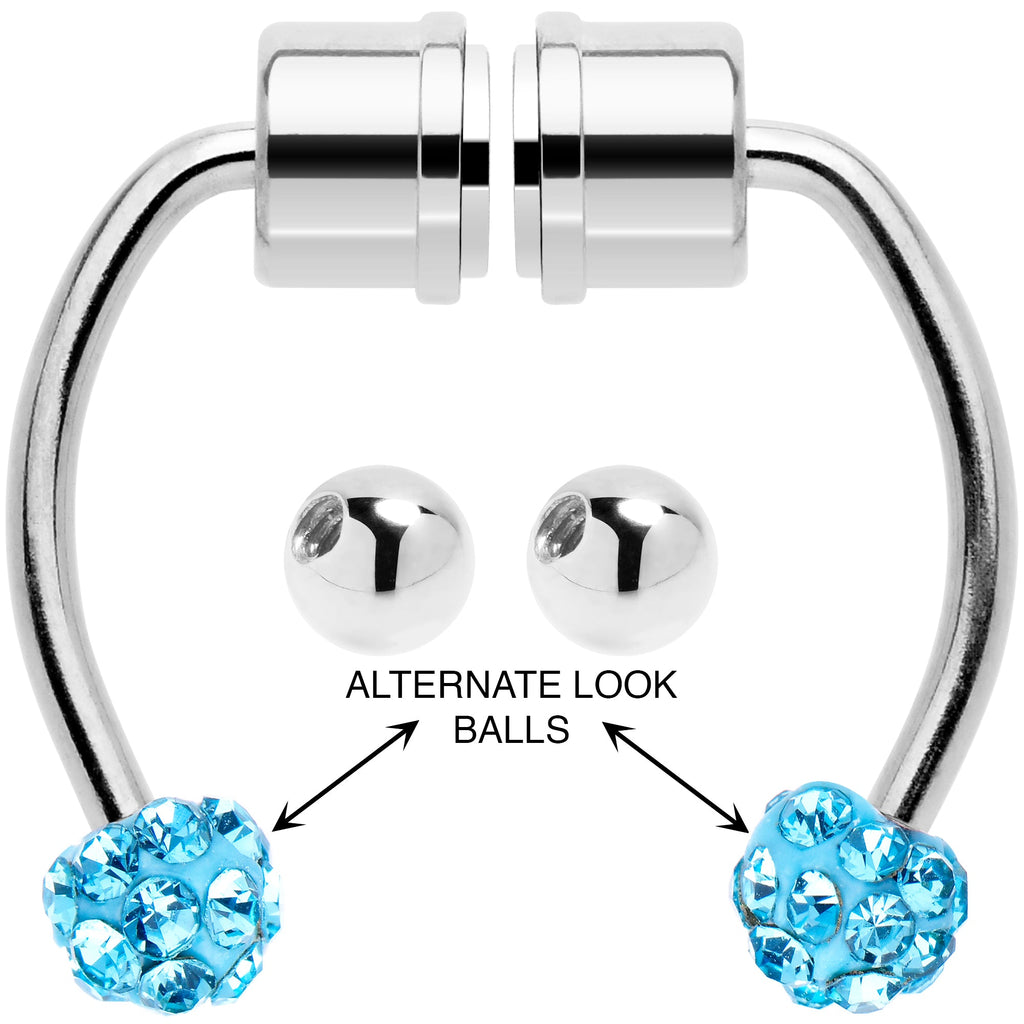 BodyCandy Blue Gem Magnetic Septum Ring Horseshoe Non-Pierced Fake Nose Ring Set — main product shot