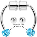 BodyCandy Blue Gem Magnetic Septum Ring Horseshoe Non-Pierced Fake Nose Ring Set — main product shot
