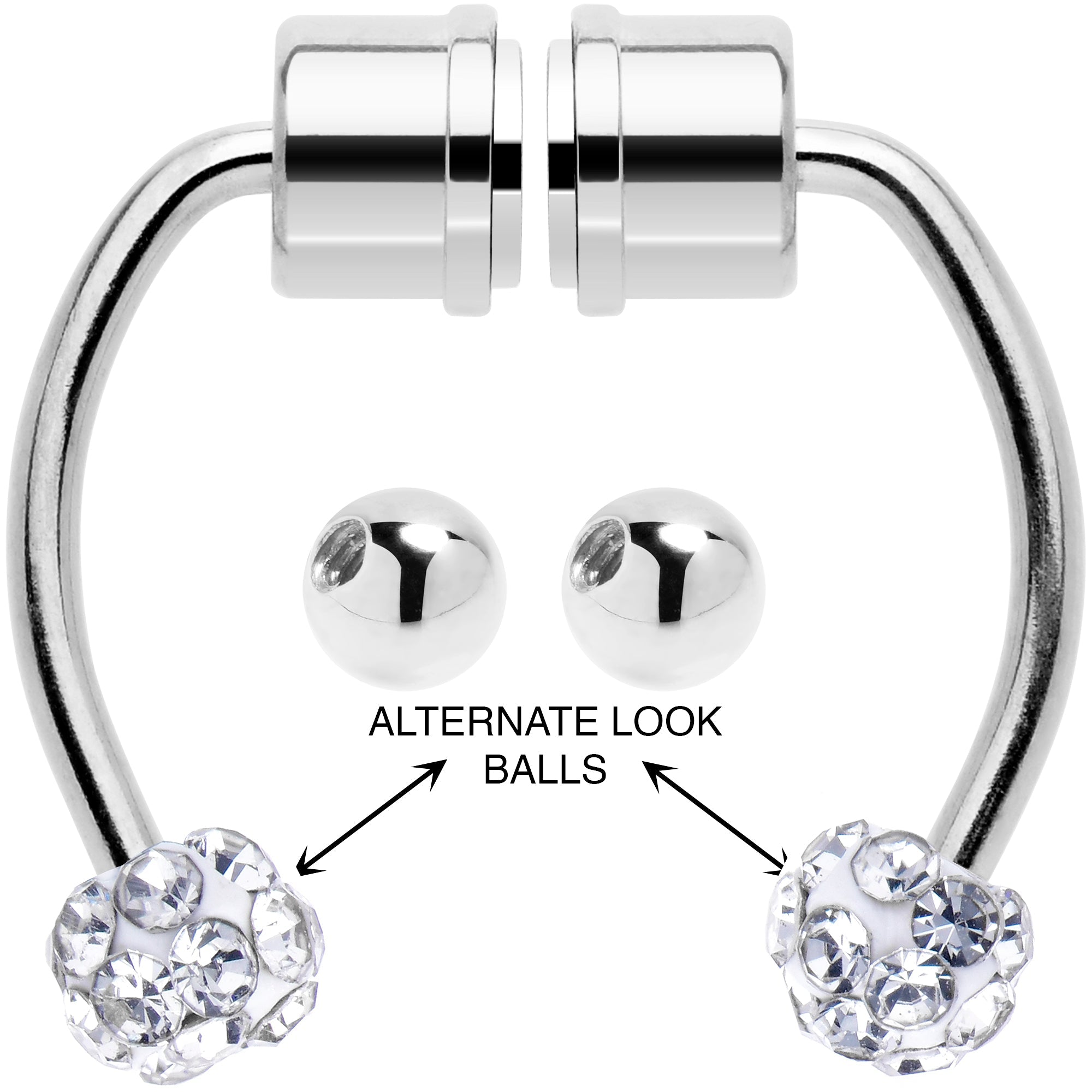BodyCandy Clear Gem Magnetic Septum Ring Horseshoe Non-Pierced Fake Nose Ring Set — main product shot