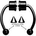 BodyCandy Black PVD Magnetic Septum Ring Horseshoe Non-Pierced Fake Nose Ring Set — main product shot