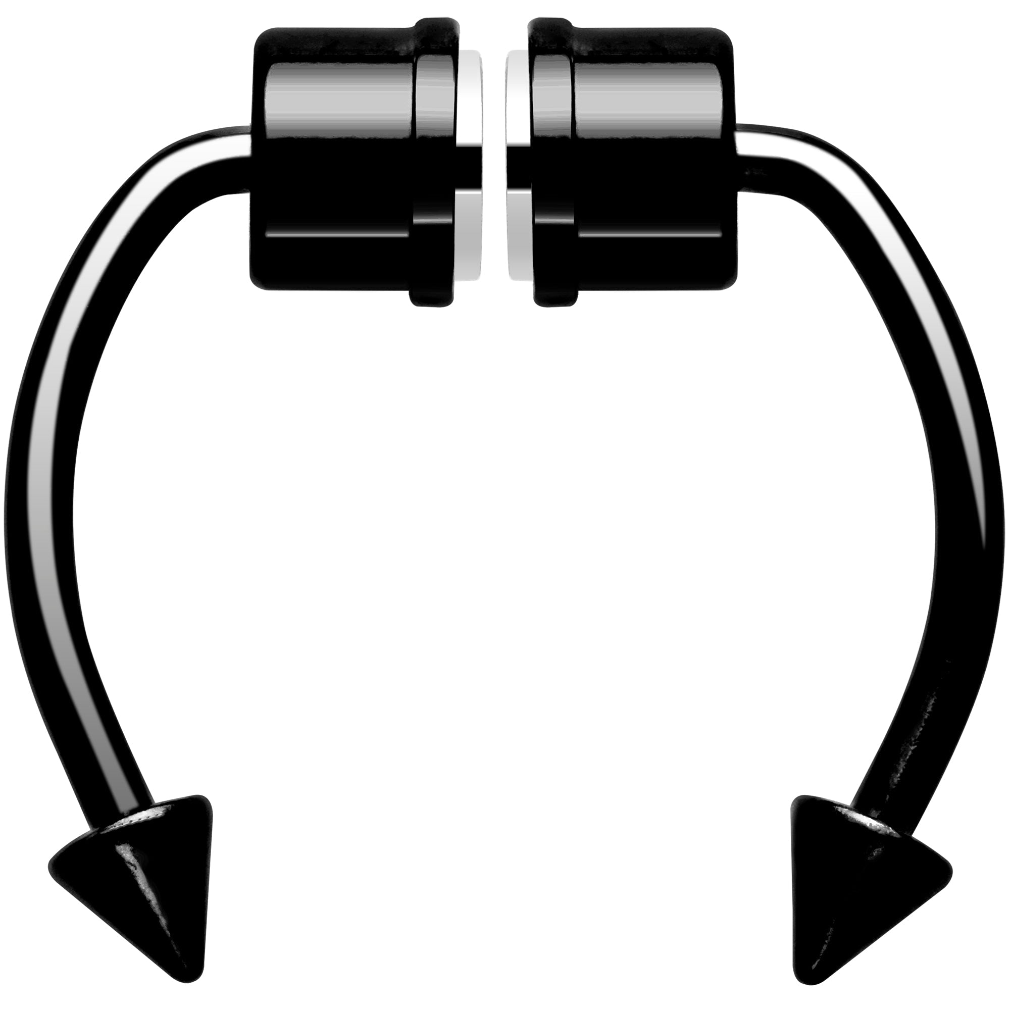 BodyCandy Black PVD Magnetic Septum Ring Horseshoe Non-Pierced Fake Nose Ring Set — detail close-up