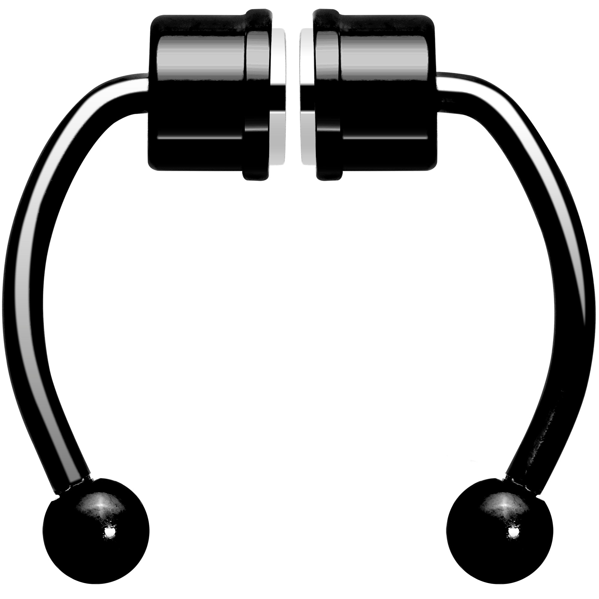 BodyCandy Black PVD Magnetic Septum Ring Horseshoe Non-Pierced Fake Nose Ring Set — lifestyle context