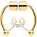 BodyCandy Gold Tone PVD Magnetic Septum Ring Horseshoe Non-Pierced Fake Nose Ring Set — main product shot