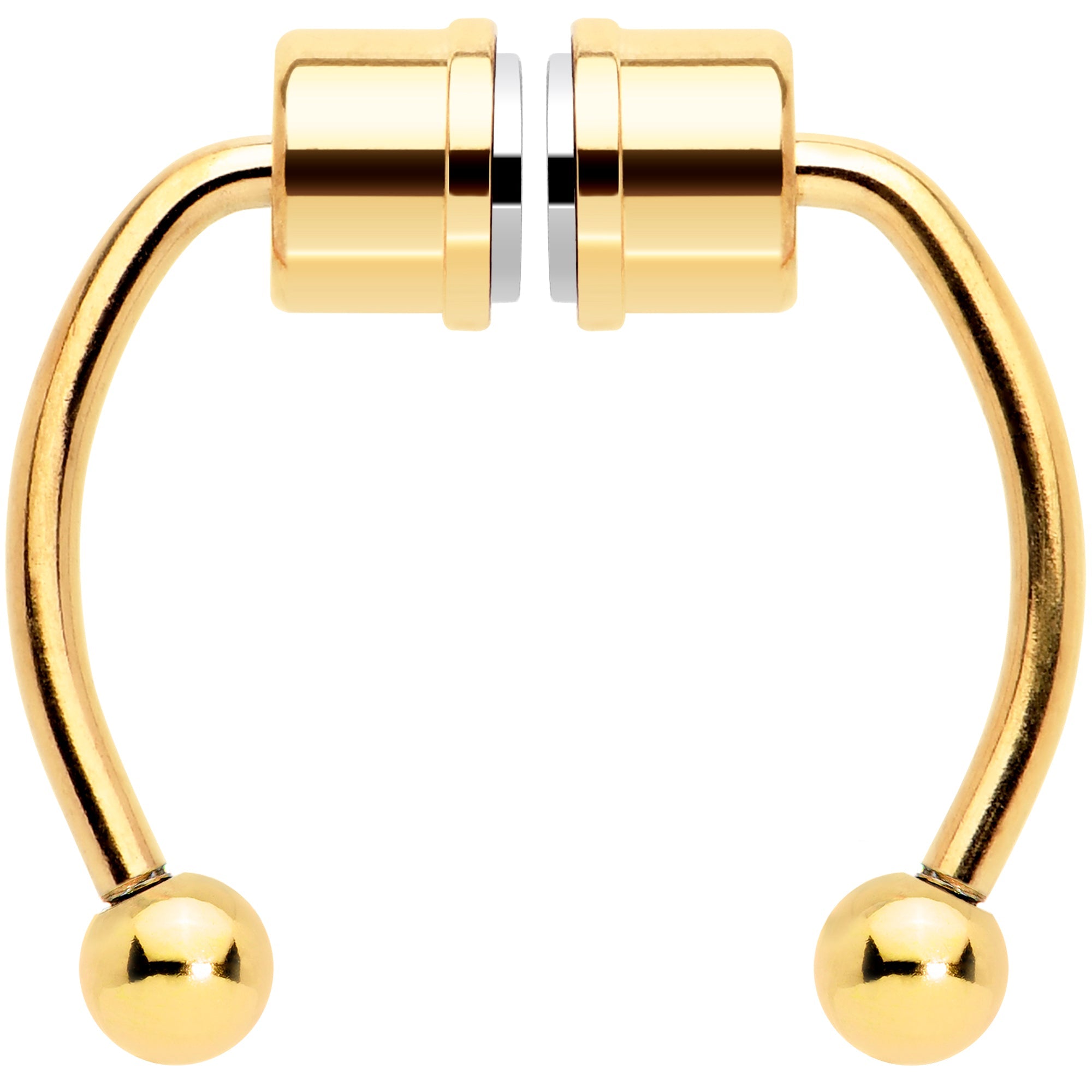 BodyCandy Gold Tone PVD Magnetic Septum Ring Horseshoe Non-Pierced Fake Nose Ring Set — lifestyle context