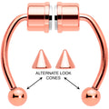 BodyCandy Rose Gold Tone Magnetic Septum Ring Horseshoe Non-Pierced Fake Nose Ring Set — main product shot