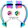 BodyCandy Rainbow PVD Magnetic Septum Ring Horseshoe Non-Pierced Fake Nose Ring Set — main product shot