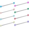 BodyCandy 14G Zigzag Multicolor Ends Industrial Barbell 38mm Set of 8 — main product shot