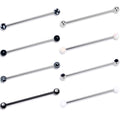 BodyCandy 14G Black Clear Gem Black Hearts Industrial Barbell 38mm Set of 8 — main product shot