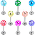 BodyCandy 16G 5/16 Zigzag Multicolor Ends Labret Monroe Tragus Set of 8 — main product shot