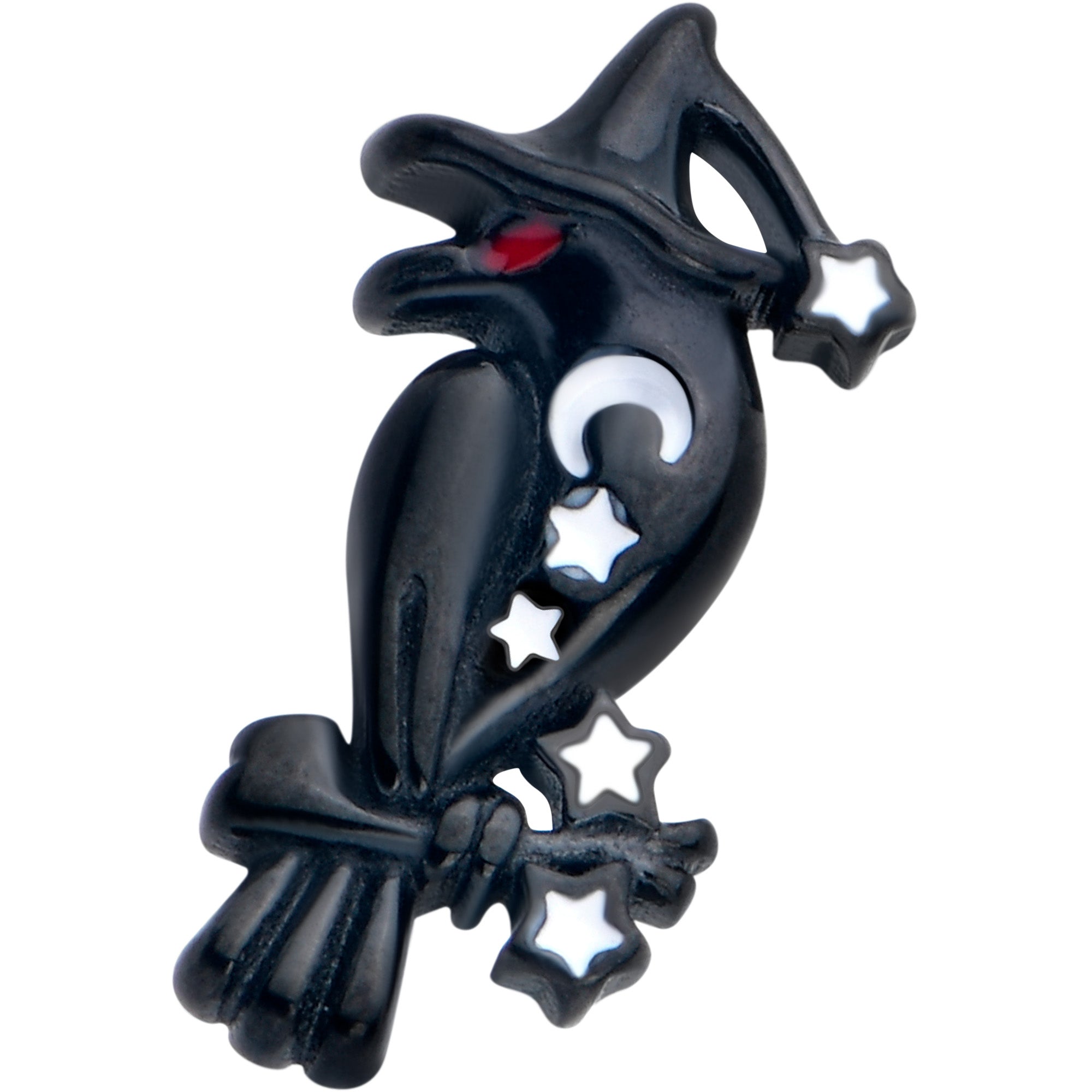 BodyCandy Black Raven Witch Barbell Tongue Ring — lifestyle context