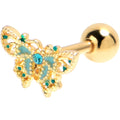 BodyCandy 16G 1/4 Blue Gem Gold Tone Ribbon Butterfly Cartilage Earring — main product shot