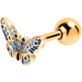 BodyCandy 16G 1/4 Gold Tone Evening Butterfly Cartilage Tragus Earring — main product shot
