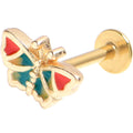 BodyCandy 16G 5/16 Gold Tone Sunrise Butterfly Labret Monroe Tragus — main product shot