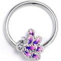 BodyCandy 16G 3/8 Clear Gem Peacock Purple BCR Captive Ring — main product shot