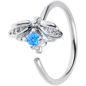 20G 5/16 Blue Gem Beauty Bug Insect Nose Hoop