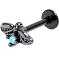 BodyCandy 16G 5/16 Blue Gem Black Gothic Butterfly Labret Monroe Tragus — main product shot