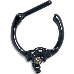 16G 5/16 Purple Tourmaline Black Majestic Dragon Cartilage Clicker