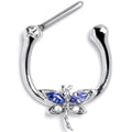 BodyCandy 16G  5/16 Blue Clear CZ Gem Dragonfly Style Cartilage Clicker — main product shot