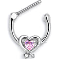 BodyCandy 16G 5/16 Pink CZ Gem Wrapped in Heart Cartilage Clicker — main product shot