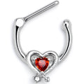 BodyCandy 16G 5/16 Red CZ Gem Wrapped in Heart Cartilage Clicker — main product shot