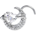 BodyCandy 20G 7mm Clear CZ Gem Moon Lover Left Side Nose Screw — main product shot