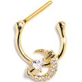 BodyCandy 16G 5/16 Clear CZ Gem Gold Tone Moon Lover Cartilage Clicker — main product shot