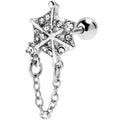 BodyCandy 16G 1/4 Clear Gem Spiderweb Chain Dangle Cartilage Tragus Earring — main product shot