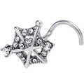 BodyCandy 20G 7mm Clear Gem Spiderweb Goth Left Side Nose Screw — main product shot