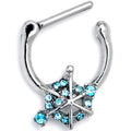BodyCandy 16G 5/16 Blue Gem Spiderweb Goth Cartilage Clicker — main product shot
