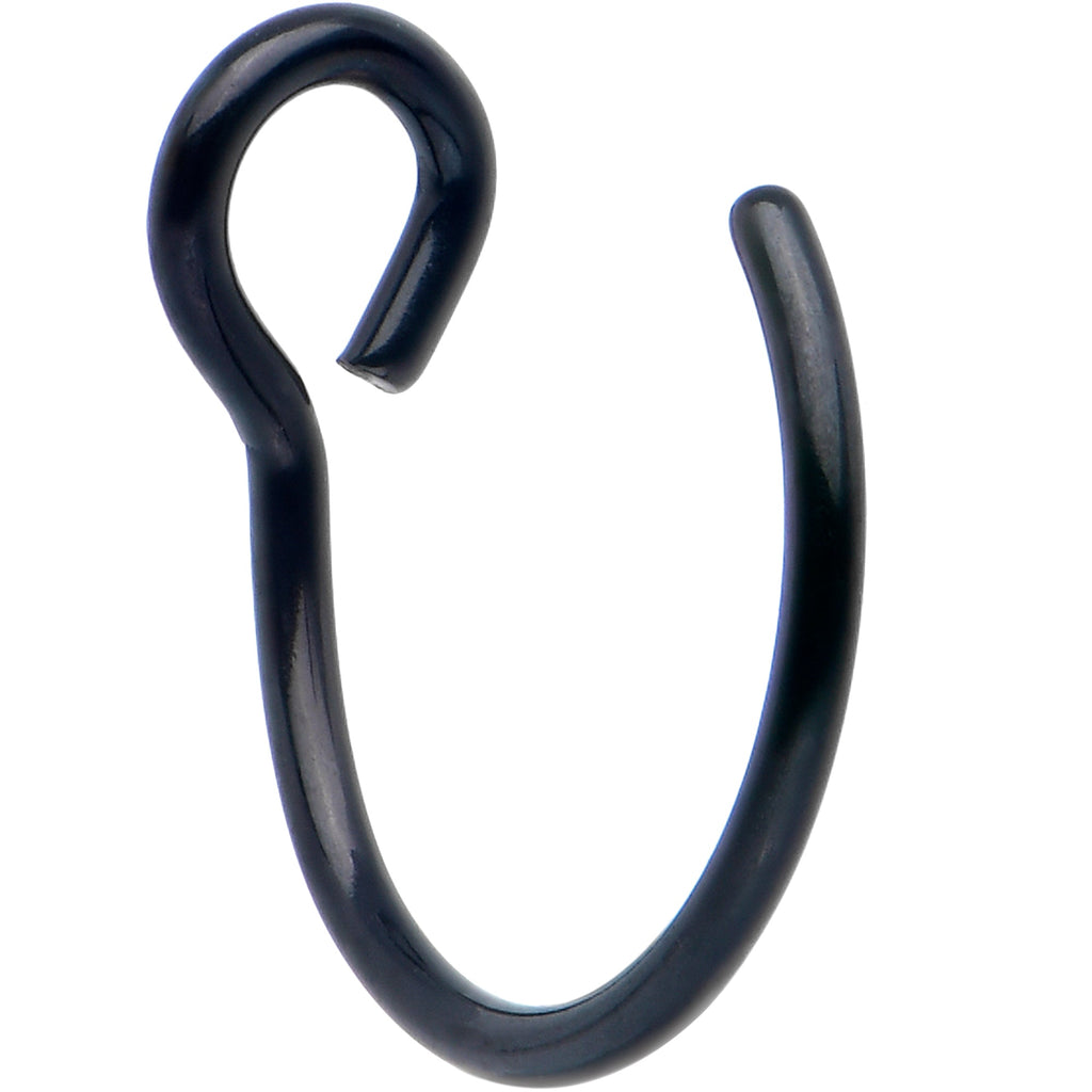 BodyCandy Black Stainless Steel Clip on Hoop Fake Nose Ring — main product shot