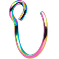 BodyCandy Rainbow Stainless Steel Clip on Hoop Fake Nose Ring — main product shot