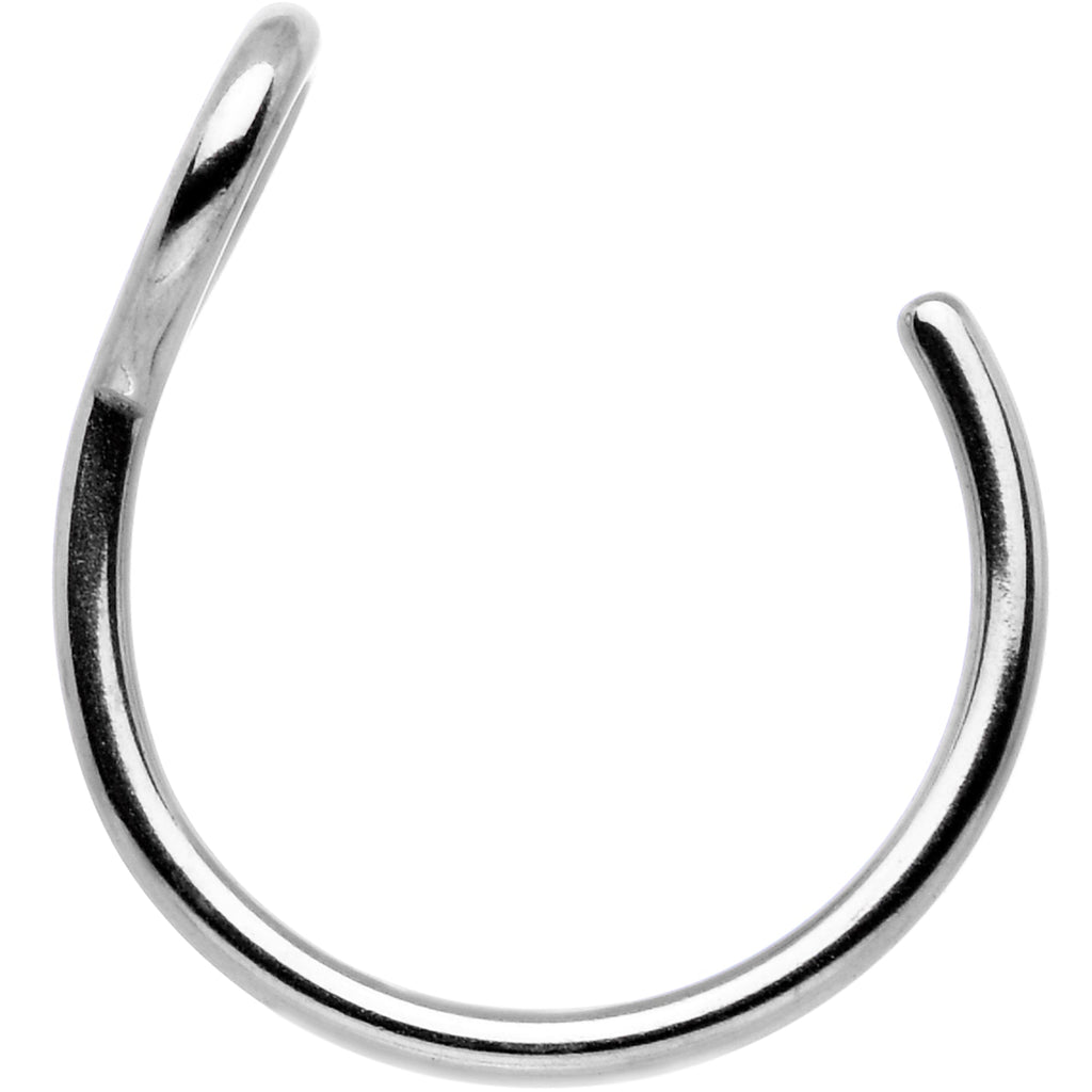 BodyCandy Stainless Steel Clip on Hoop Fake Nose Ring — detail close-up