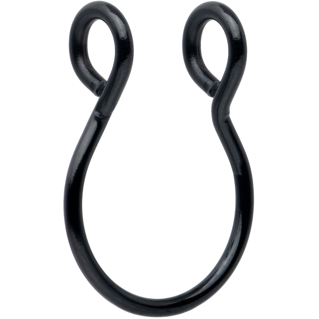 BodyCandy Black Stainless Steel Clip on Fake Septum Nose Hoop — main product shot