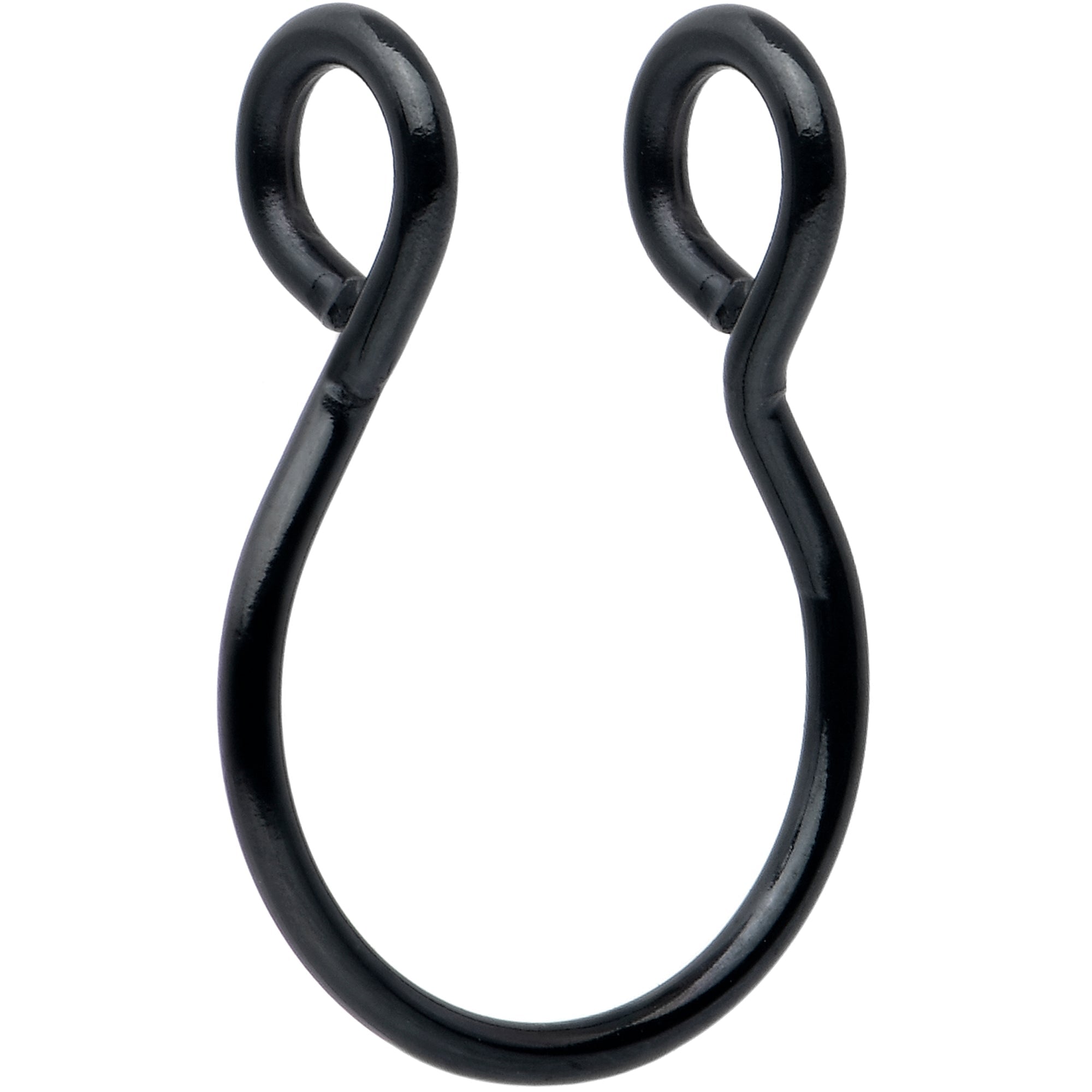 BodyCandy Black Stainless Steel Clip on Fake Septum Nose Hoop — main product shot