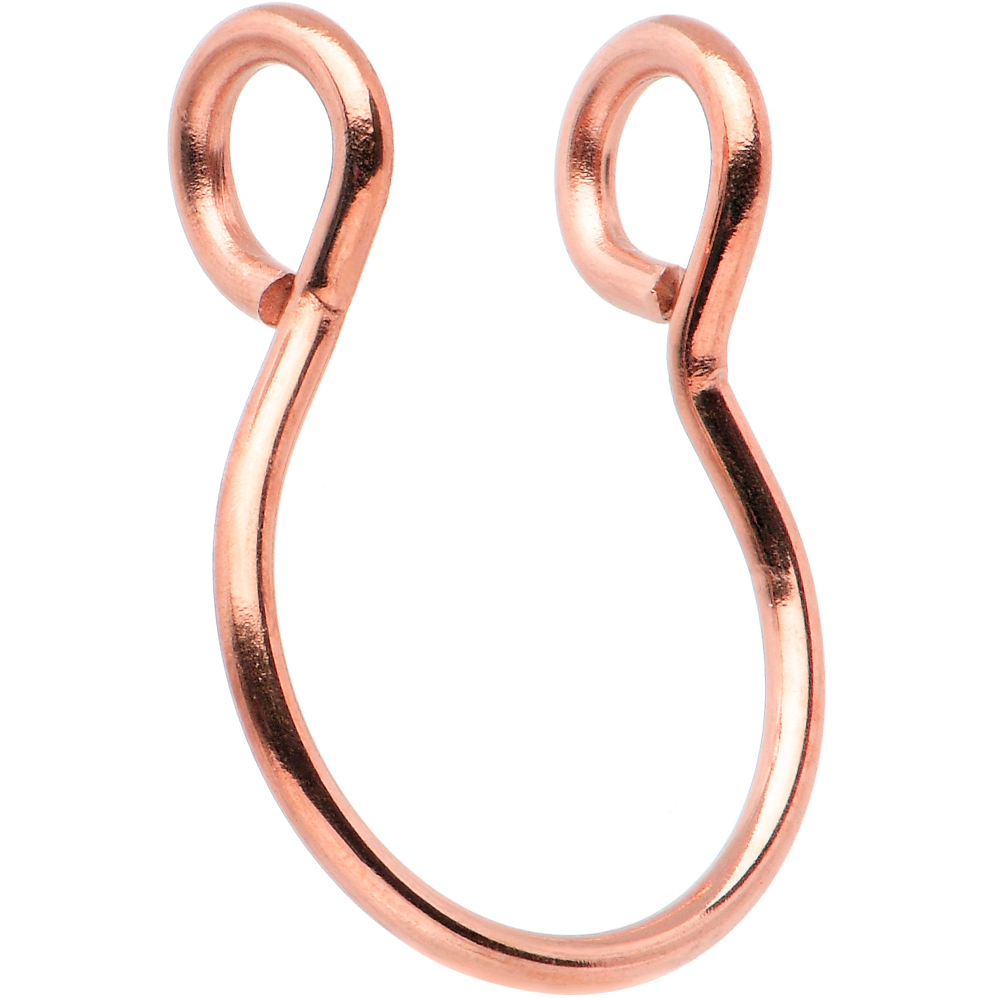 BodyCandy Rose Gold Tone Stainless Steel Clip on Fake Septum Nose Hoop — main product shot