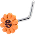 BodyCandy 20G 7mm Simple Classic Sunflower L Shape Nose Ring — main product shot